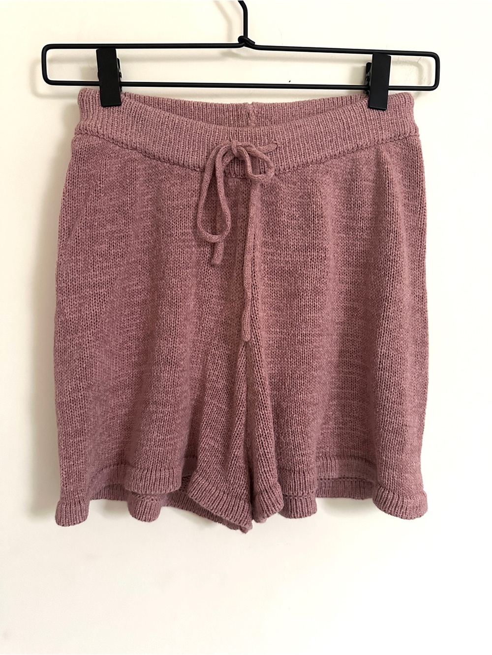Mauve Knit Drawstring Shorts